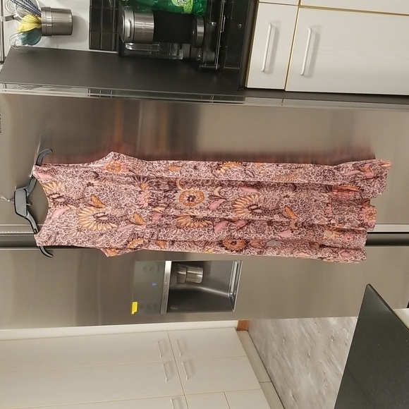 💕MADEWELL💕 Lace-Up Ruffle-Hem Midi Dress ~ Bali Blooms Print 10 (Regular Fit) - Picture 9 of 16